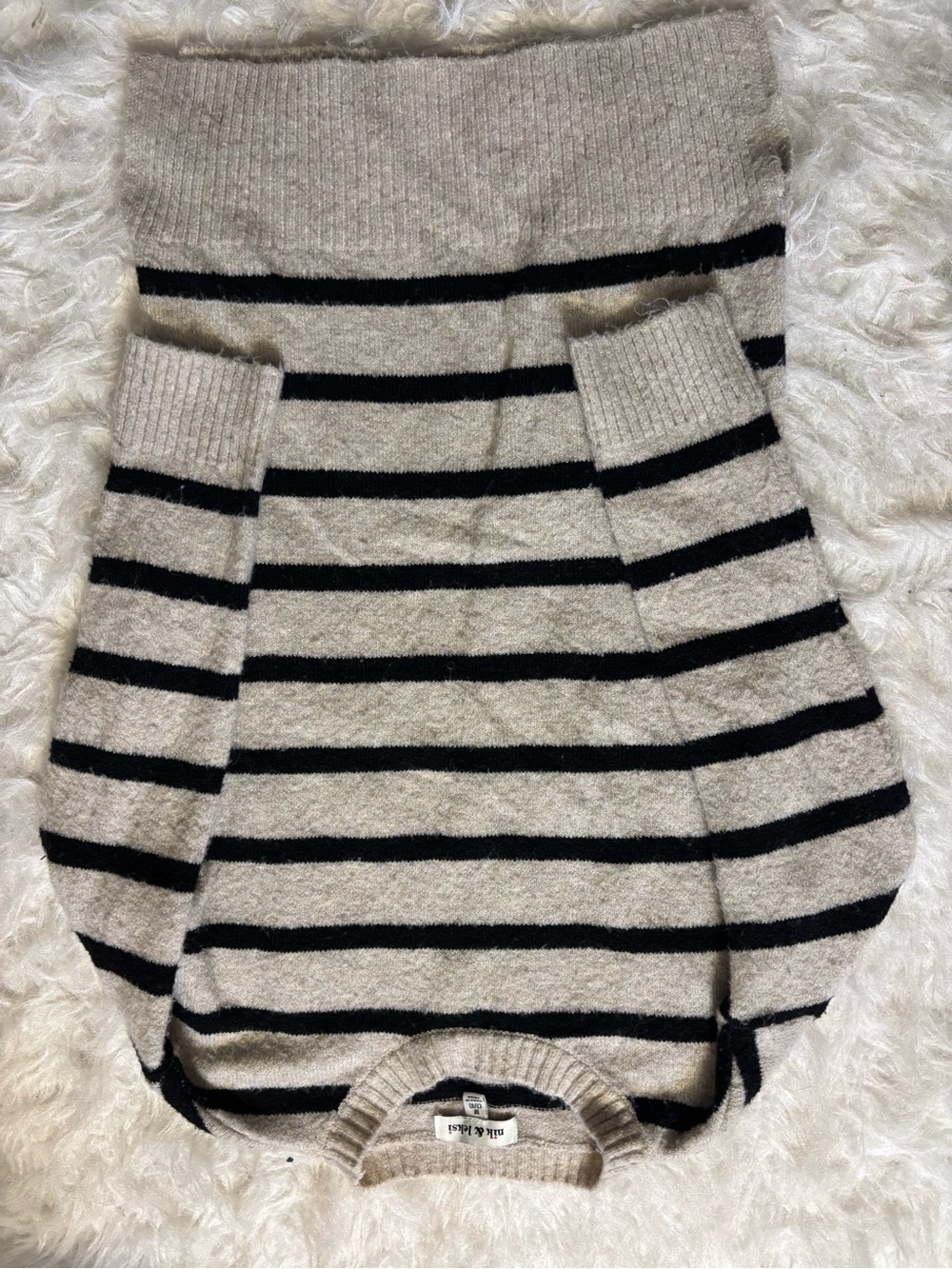 Marshalls Cream & Black Striped Knit Sweater